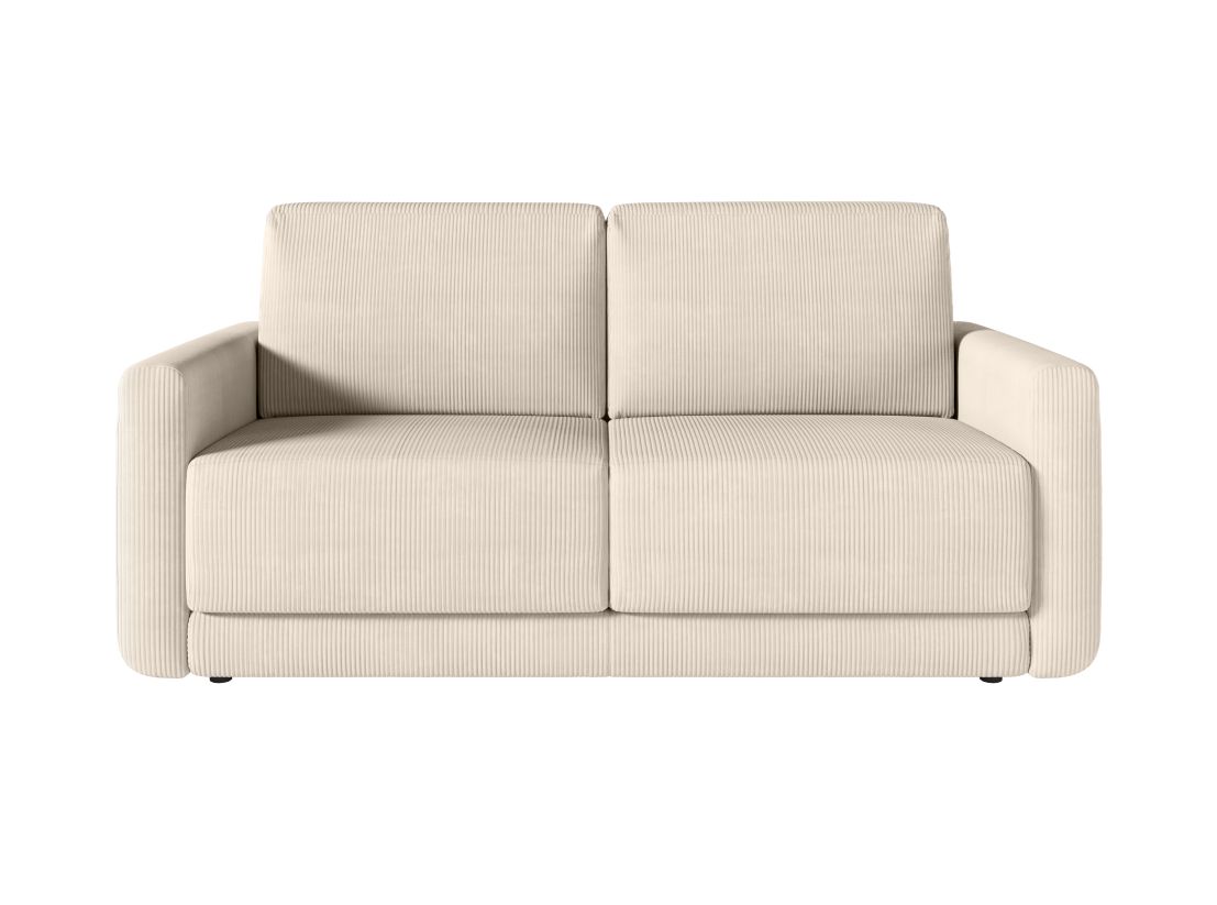 Canapé CLARA convertible express 3 places couchage quotidien 140x190cm en velours côtelé - épaisseur matelas 17cm