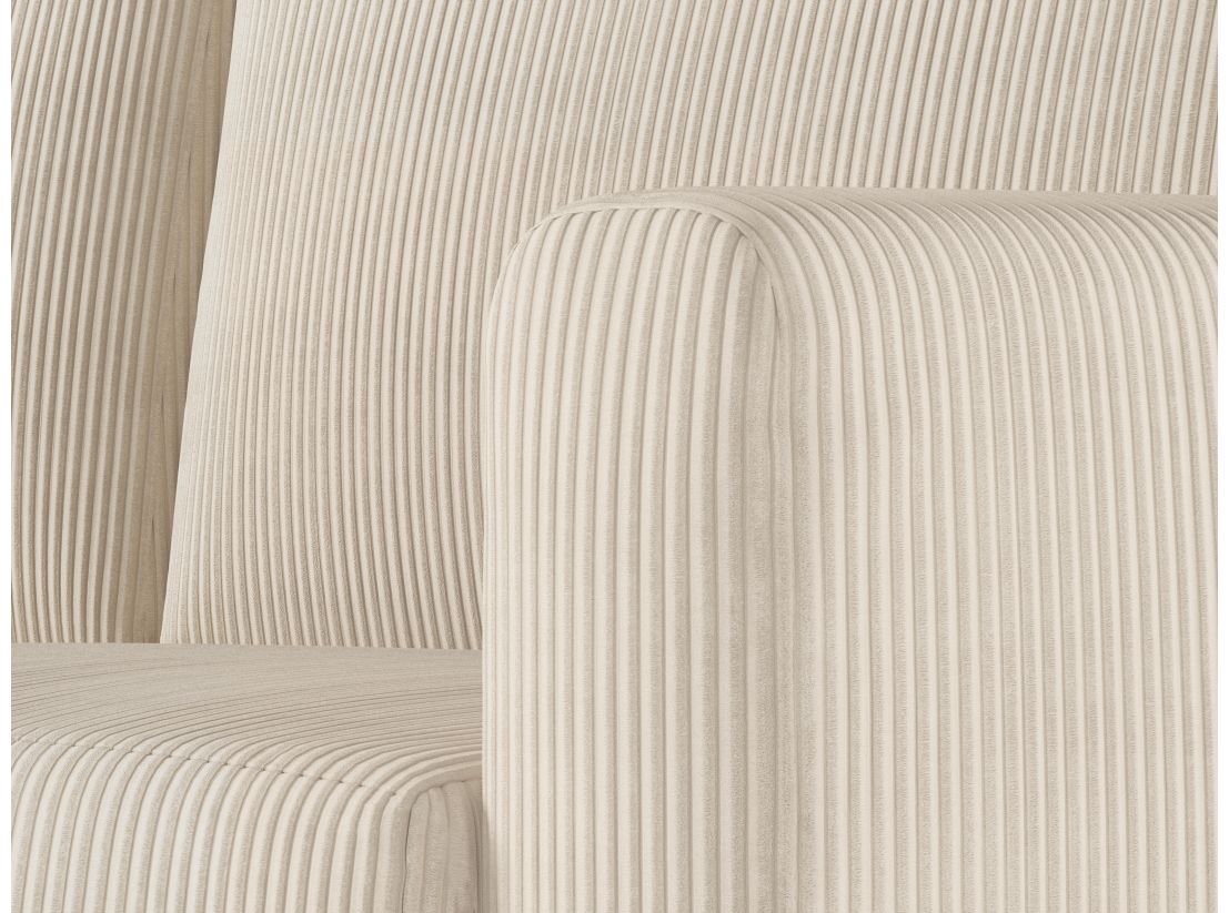 Canapé CLARA convertible express 3 places couchage quotidien 140x190cm en velours côtelé - épaisseur matelas 17cm