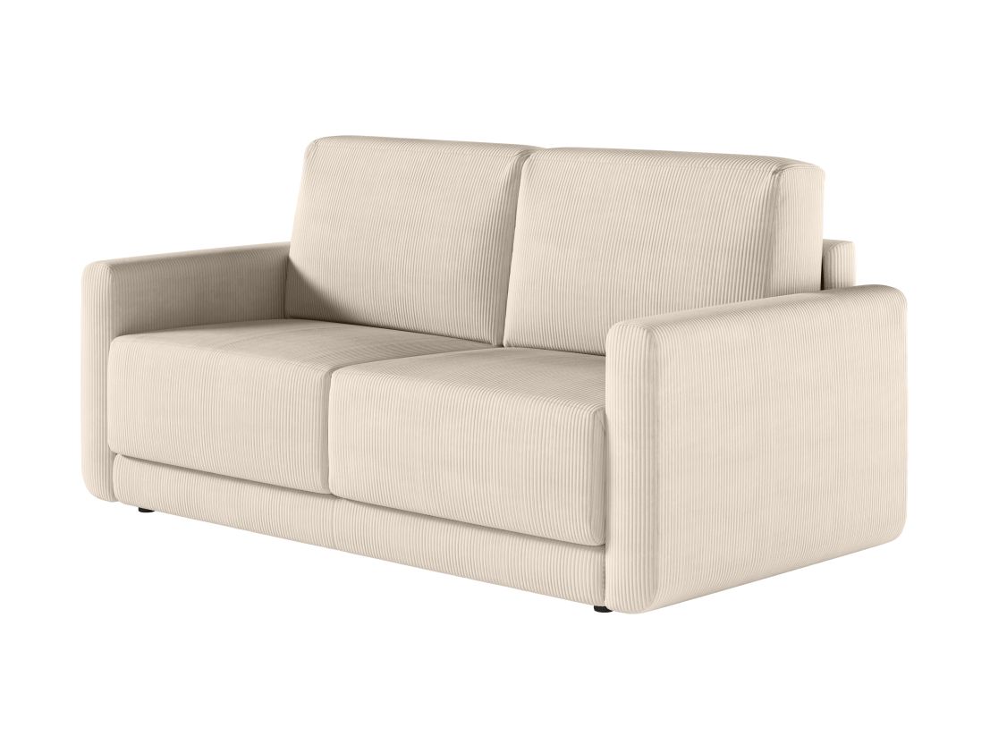 Canapé CLARA convertible express 3 places couchage quotidien 140x190cm en velours côtelé - épaisseur matelas 17cm