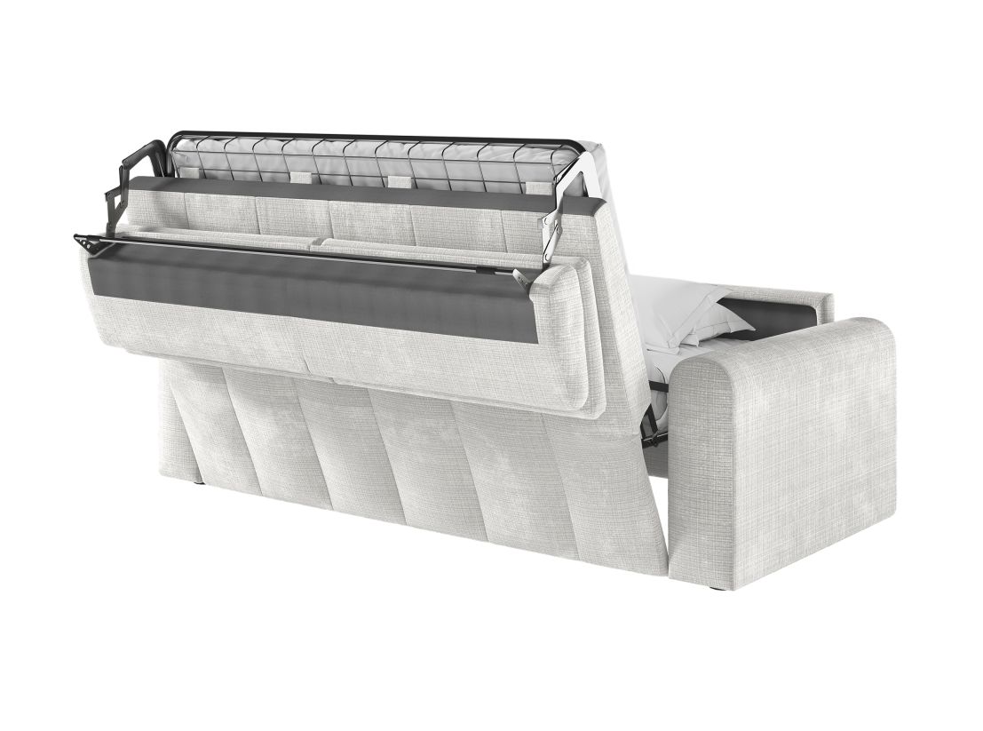 Canapé SILVIO convertible express 3 places couchage quotidien 160x190cm en tissu chenille - épaisseur matelas 13cm