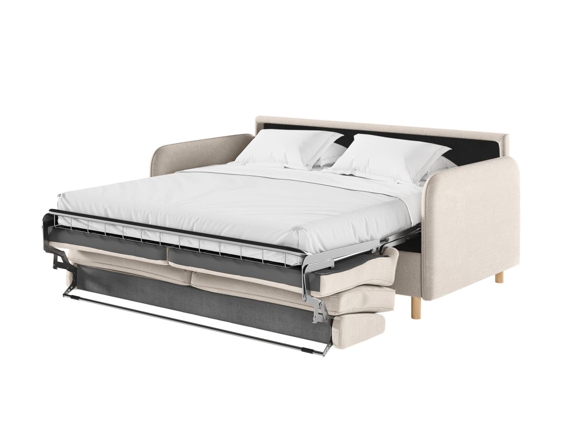 Canapé MIKA convertible express 3 places couchage quotidien 160x190cm en tissu - épaisseur matelas 14cm