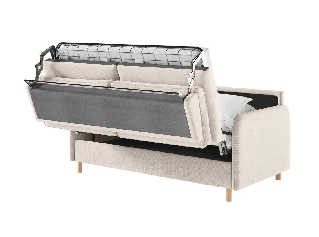 Canapé MIKA convertible express 3 places couchage quotidien 140x190cm en tissu - épaisseur matelas 14cm
