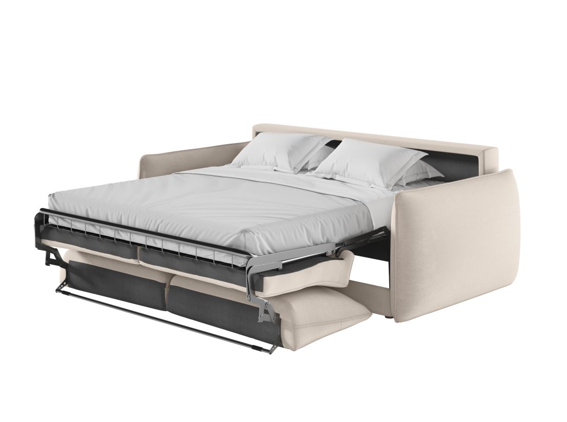 Canapé DARIO convertible express 3 places couchage quotidien 140x190cm en tissu - épaisseur matelas 14cm