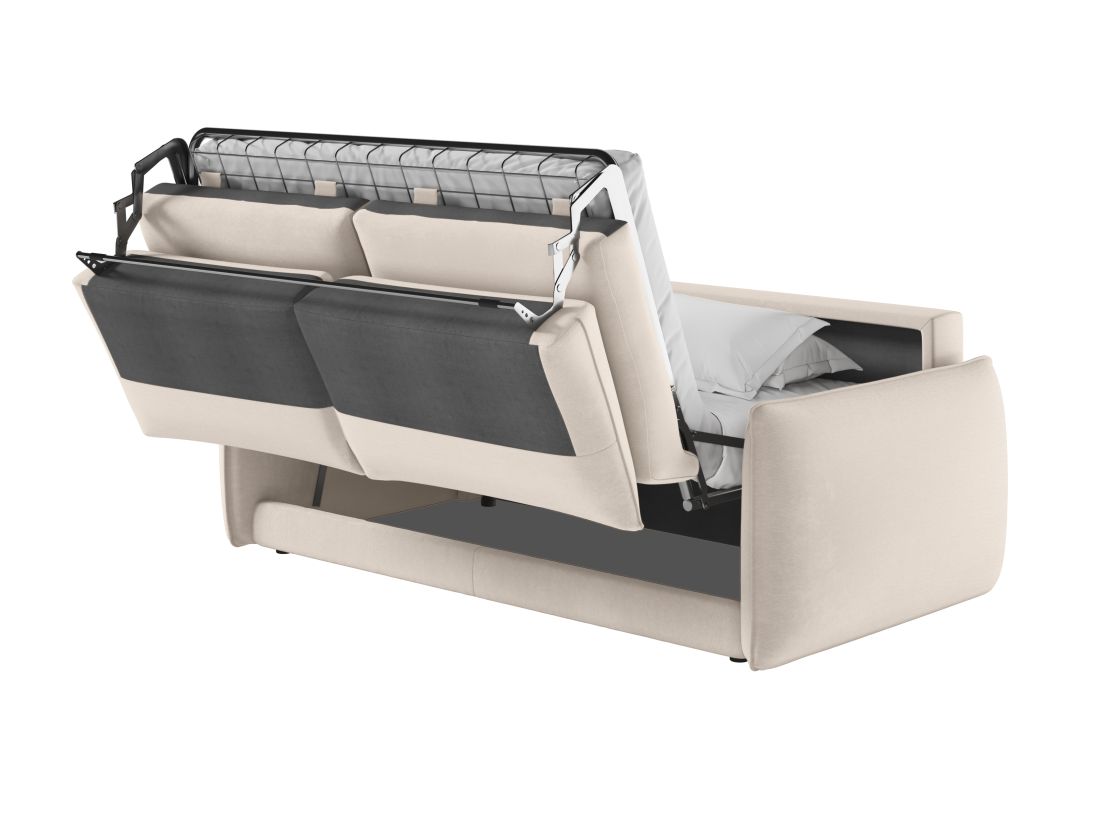 Canapé DARIO convertible express 3 places couchage quotidien 140x190cm en tissu - épaisseur matelas 14cm