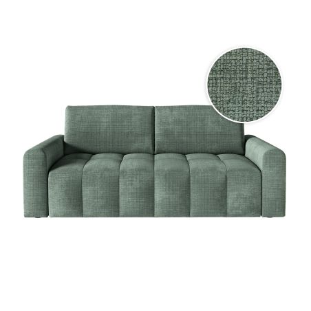 Canapé SILVIO convertible express 3 places couchage quotidien 140x190cm en tissu chenille - épaisseur matelas 17cm