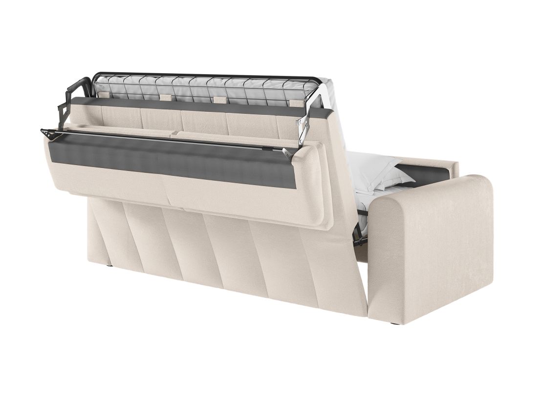 Canapé SILVIO convertible express 3 places couchage quotidien 140x190cm en tissu - épaisseur matelas 13cm