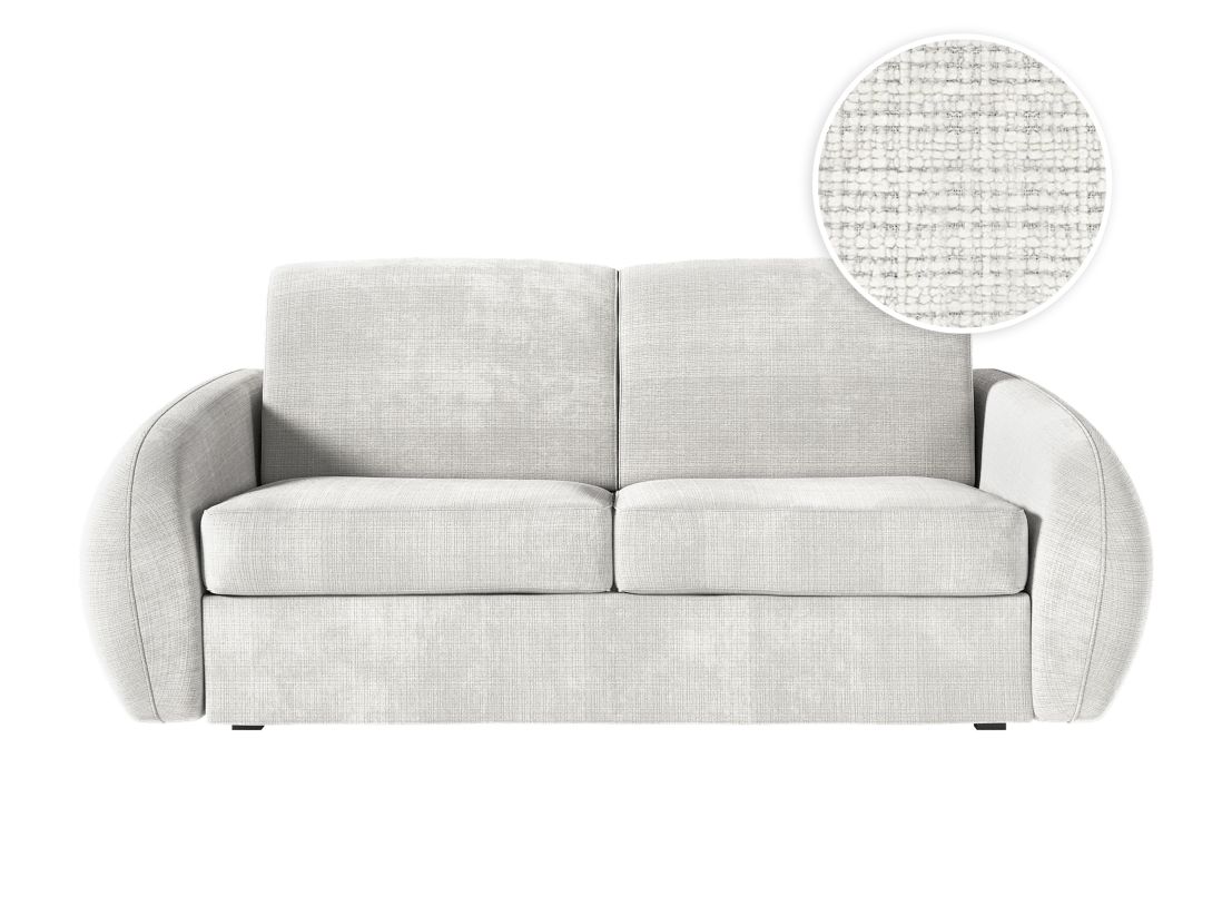 Canapé LOUKA convertible express 3 places couchage quotidien 160x190cm en tissu chenille - épaisseur matelas 17cm
