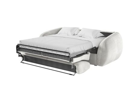 Canapé LOUKA convertible express 3 places couchage quotidien 160x190cm en tissu chenille - épaisseur matelas 17cm