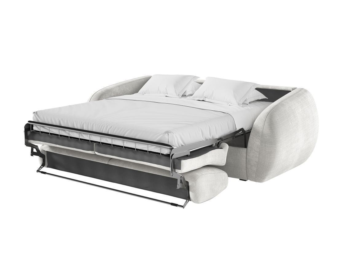 Canapé LOUKA convertible express 3 places couchage quotidien 160x190cm en tissu chenille - épaisseur matelas 17cm