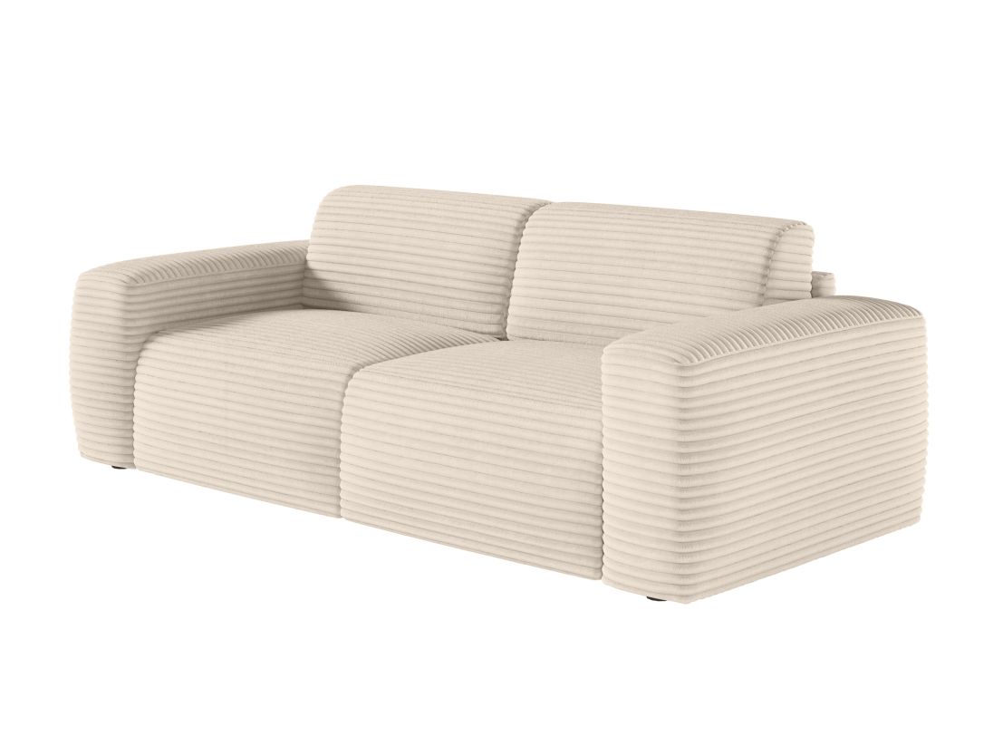 Canapé PACO convertible express 3 places couchage quotidien 140x190cm en velours côtelé - épaisseur matelas 17cm