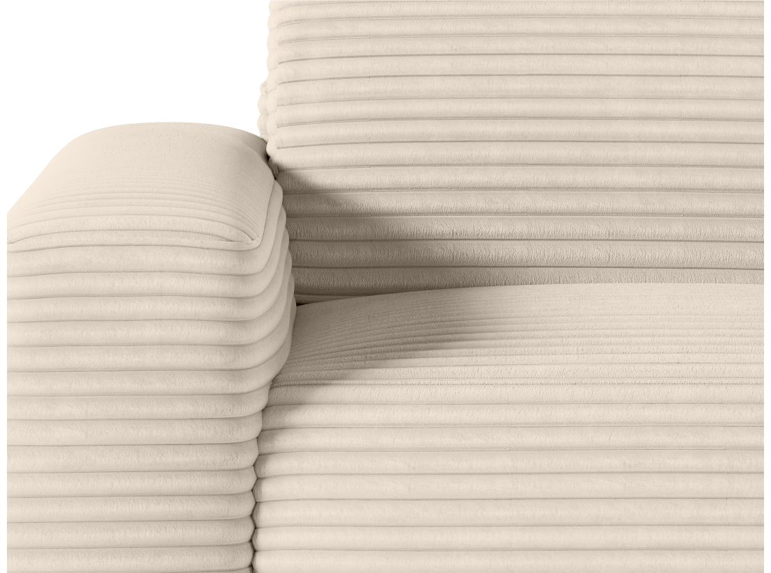 Canapé PACO convertible express 3 places couchage quotidien 140x190cm en velours côtelé - épaisseur matelas 17cm