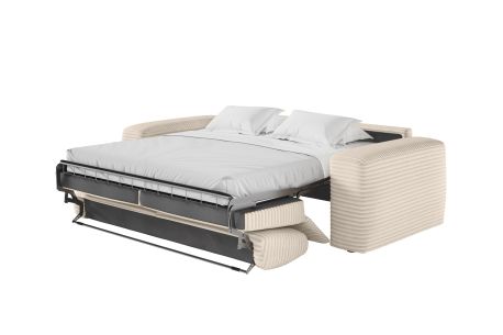 Canapé PACO convertible express 3 places couchage quotidien 140x190cm en velours côtelé - épaisseur matelas 17cm