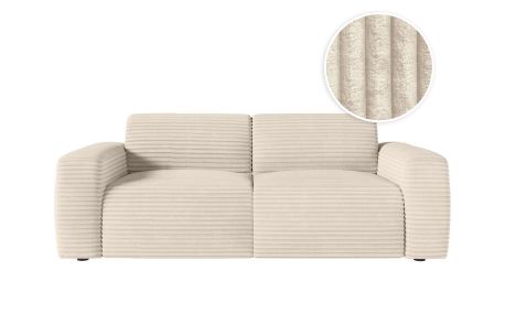 Canapé PACO convertible express 3 places couchage quotidien 140x190cm en velours côtelé - épaisseur matelas 17cm