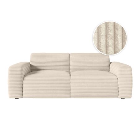 Canapé PACO convertible express 3 places couchage quotidien 140x190cm en velours côtelé - épaisseur matelas 17cm
