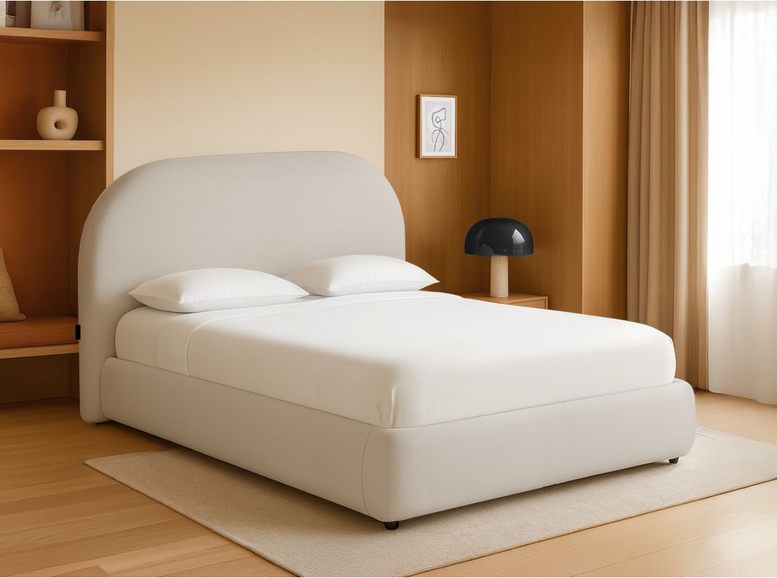 Cadre de lit ROLLY avec coffre en tissu - Dimensions matelas : 180 x 200 cm