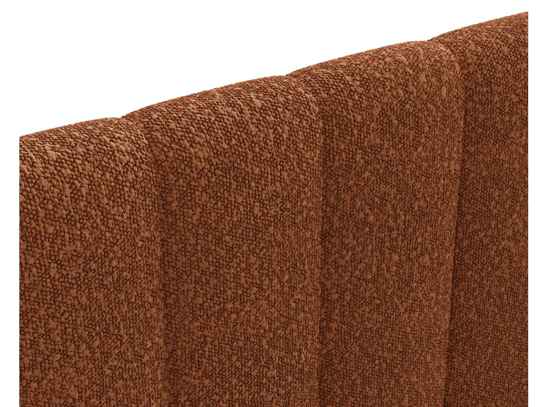 Cadre de lit rembourré BULLE avec coffre en tissu bouclette - Dimensions matelas : 160 x 200 cm