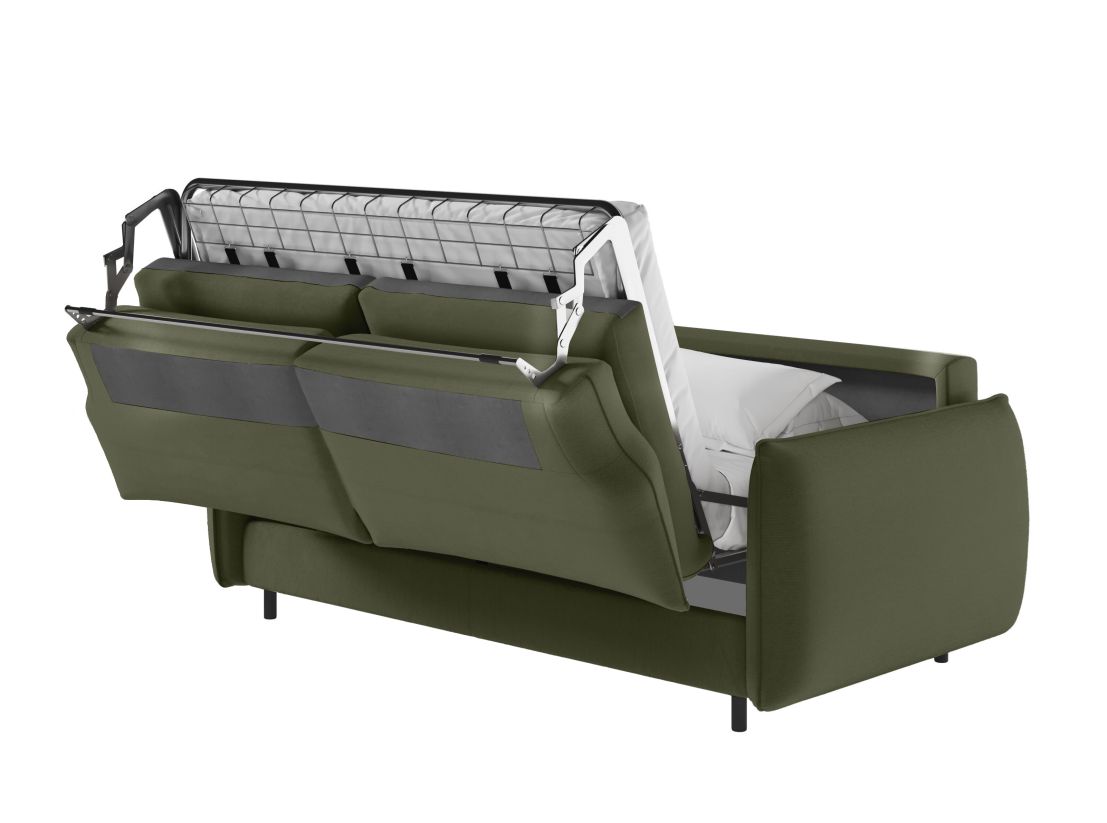 Canapé ERIK convertible express 3 places couchage quotidien 160x190cm en tissu - épaisseur matelas 14cm