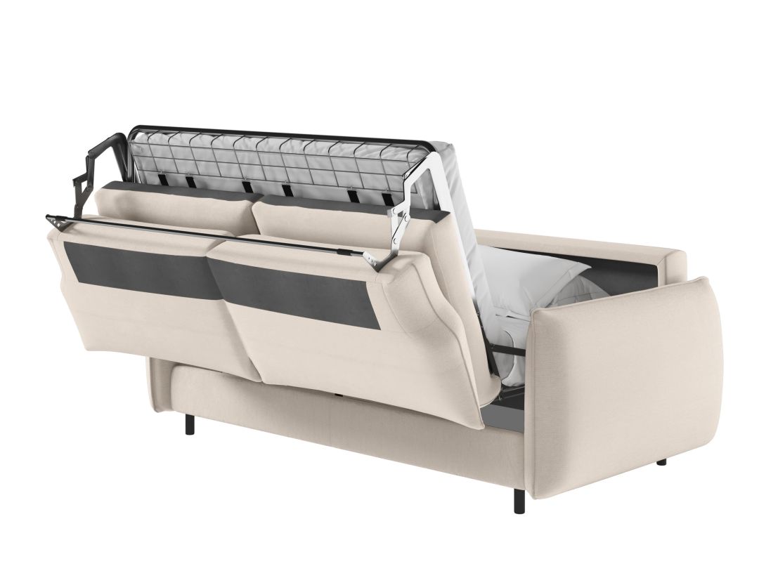Canapé ERIK convertible express 3 places couchage quotidien 140x190cm en tissu - épaisseur matelas 14cm