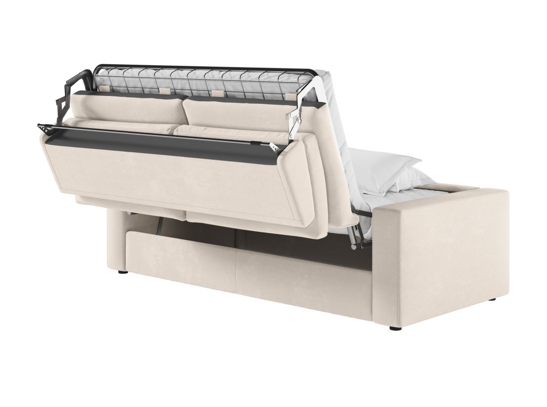 Canapé ADELE convertible express 3 places déhoussable couchage quotidien 140x190cm en tissu - épaisseur matelas 17cm