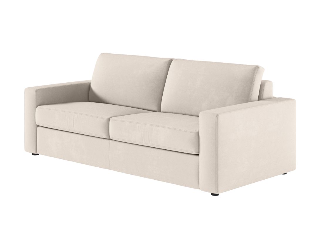 Canapé ADELE convertible express 3 places déhoussable couchage quotidien 140x190cm en tissu - épaisseur matelas 17cm