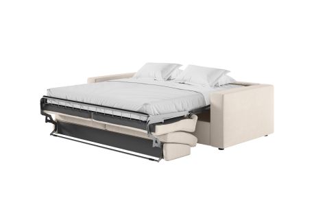Canapé ADELE convertible express 3 places déhoussable couchage quotidien 140x190cm en tissu - épaisseur matelas 17cm