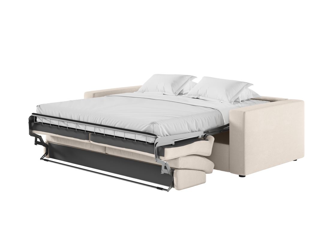 Canapé ADELE convertible express 3 places déhoussable couchage quotidien 140x190cm en tissu - épaisseur matelas 17cm