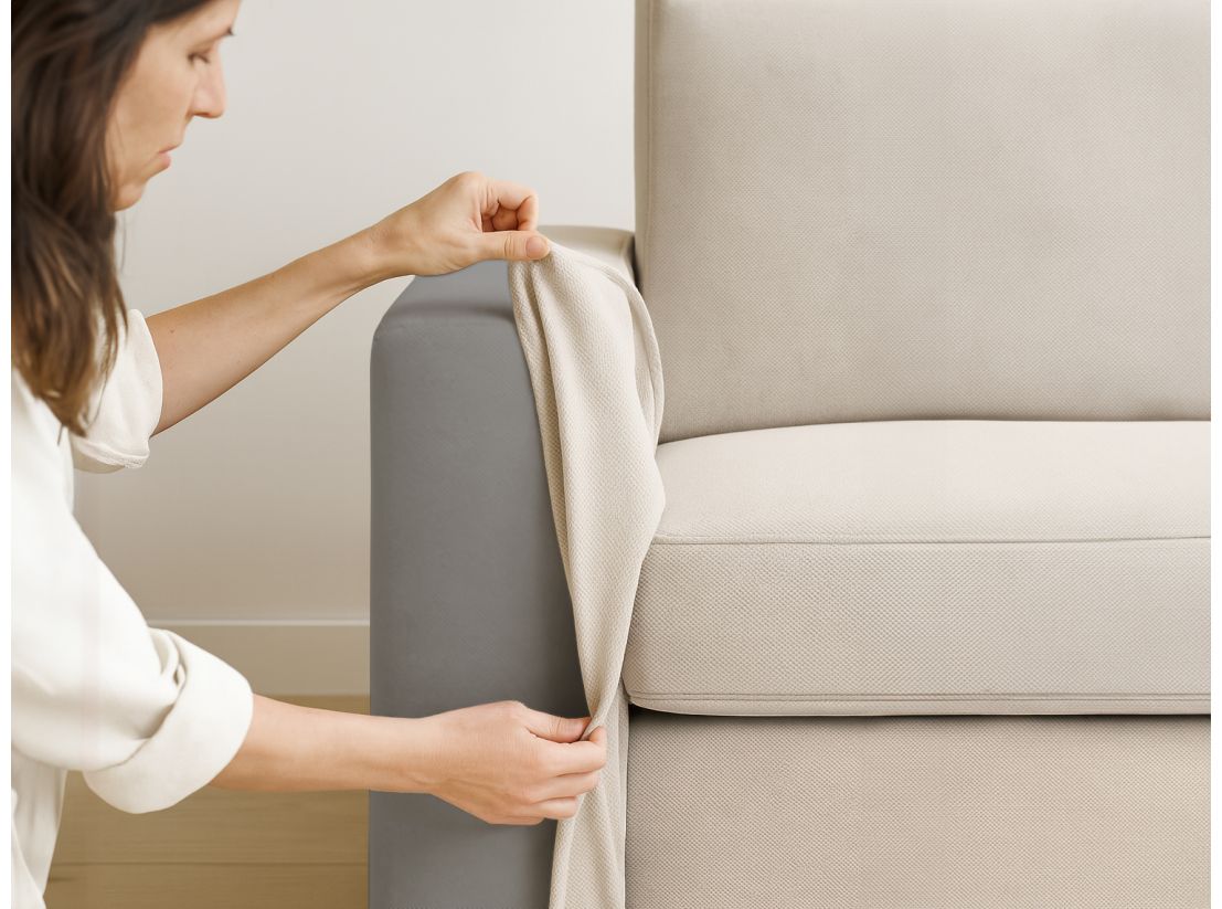 Canapé ADELE convertible express 3 places déhoussable couchage quotidien 140x190cm en tissu - épaisseur matelas 17cm