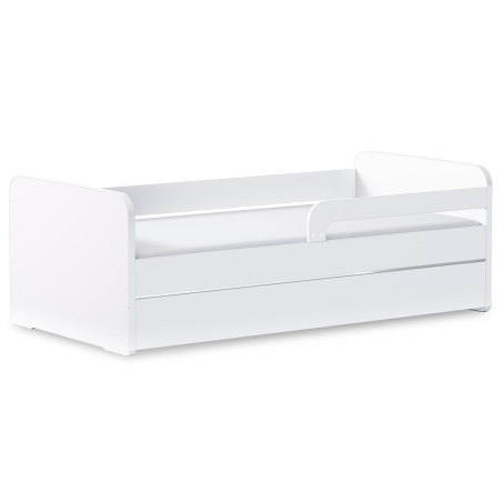 PACK - Lit enfant NAHLA en bois blanc + matelas - Dimensions matelas : 80x160cm