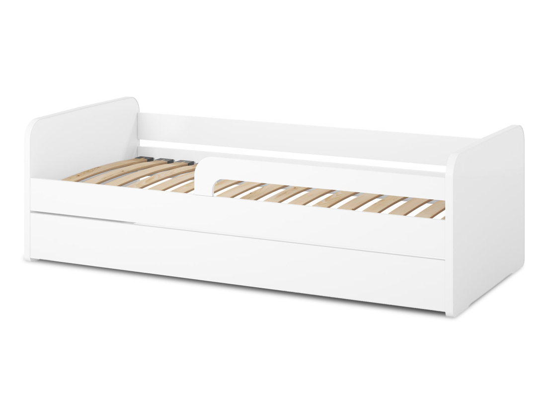 Lit enfant NAHLA en bois blanc - Dimensions matelas : 80x200cm