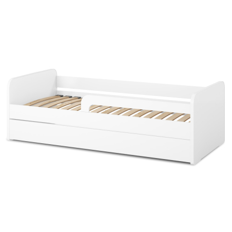 Lit enfant NAHLA en bois blanc - Dimensions matelas : 80x200cm