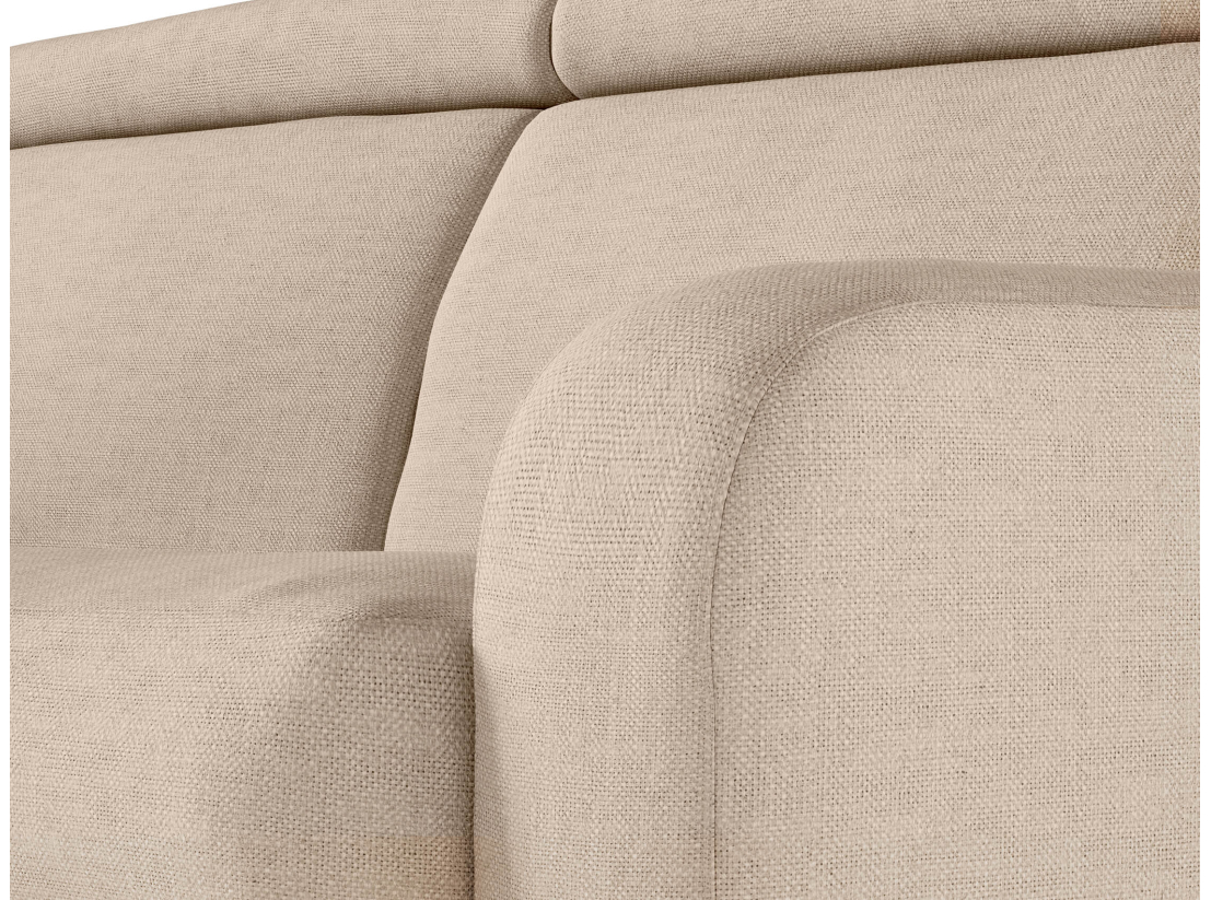 Canapé CAROLE convertible express 3 places couchage 140x190cm avec têtières réglables en tissu - épaisseur matelas 13cm