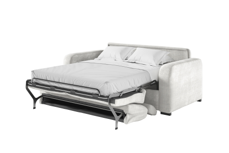 Canapé CAROLE convertible express 3 places couchage 140x190cm avec têtières réglables en tissu chenille - épaisseur matelas 13cm