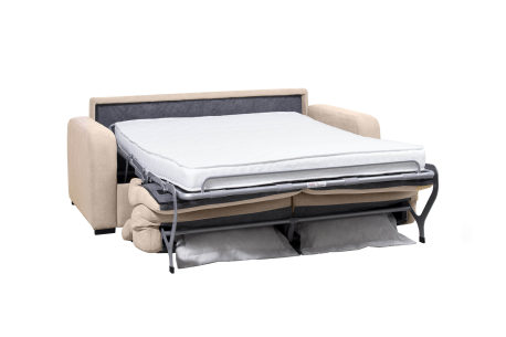 Canapé CAROLE convertible express 3 places couchage 160x190cm avec têtières réglables en tissu - épaisseur matelas 13cm