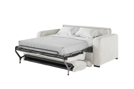 Canapé CAROLE convertible express 3 places couchage 160x190cm têtières réglables en tissu bouclette - épaisseur matelas 13cm