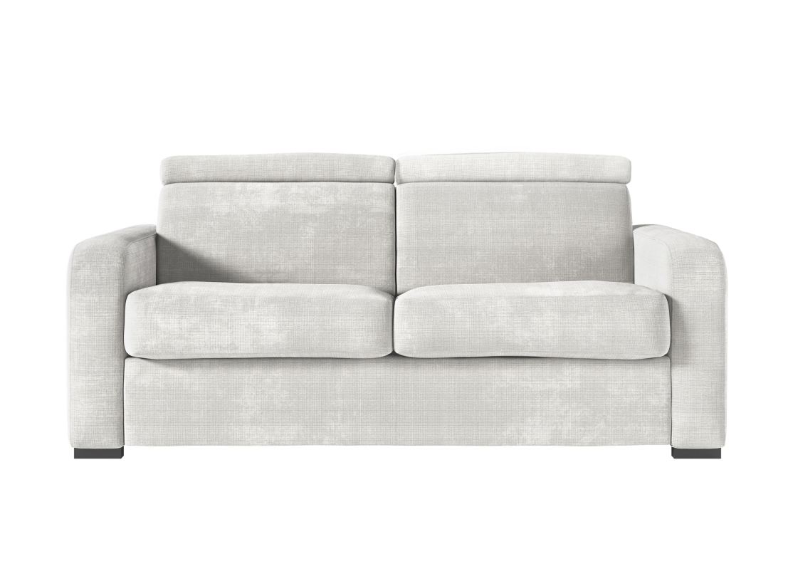 Canapé CAROLE convertible express 3 places couchage 160x190cm têtières réglables en tissu chenille - épaisseur matelas 13cm