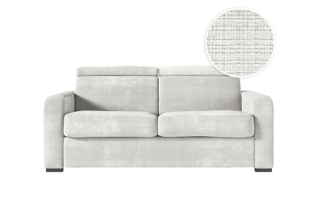 Canapé CAROLE convertible express 3 places couchage 160x190cm têtières réglables en tissu chenille - épaisseur matelas 13cm