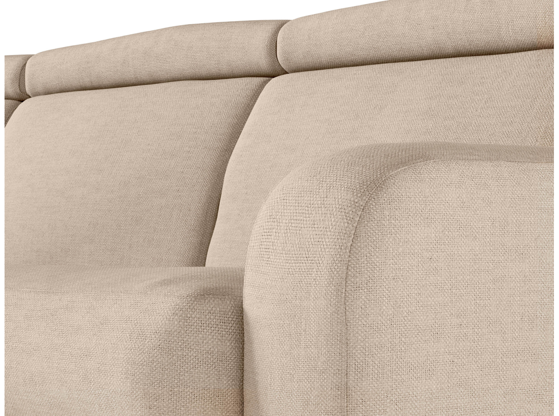 Canapé CAROLE d'angle convertible express 4 places couchage 140x190cm avec têtières réglables en tissu - épaisseur matelas 13cm