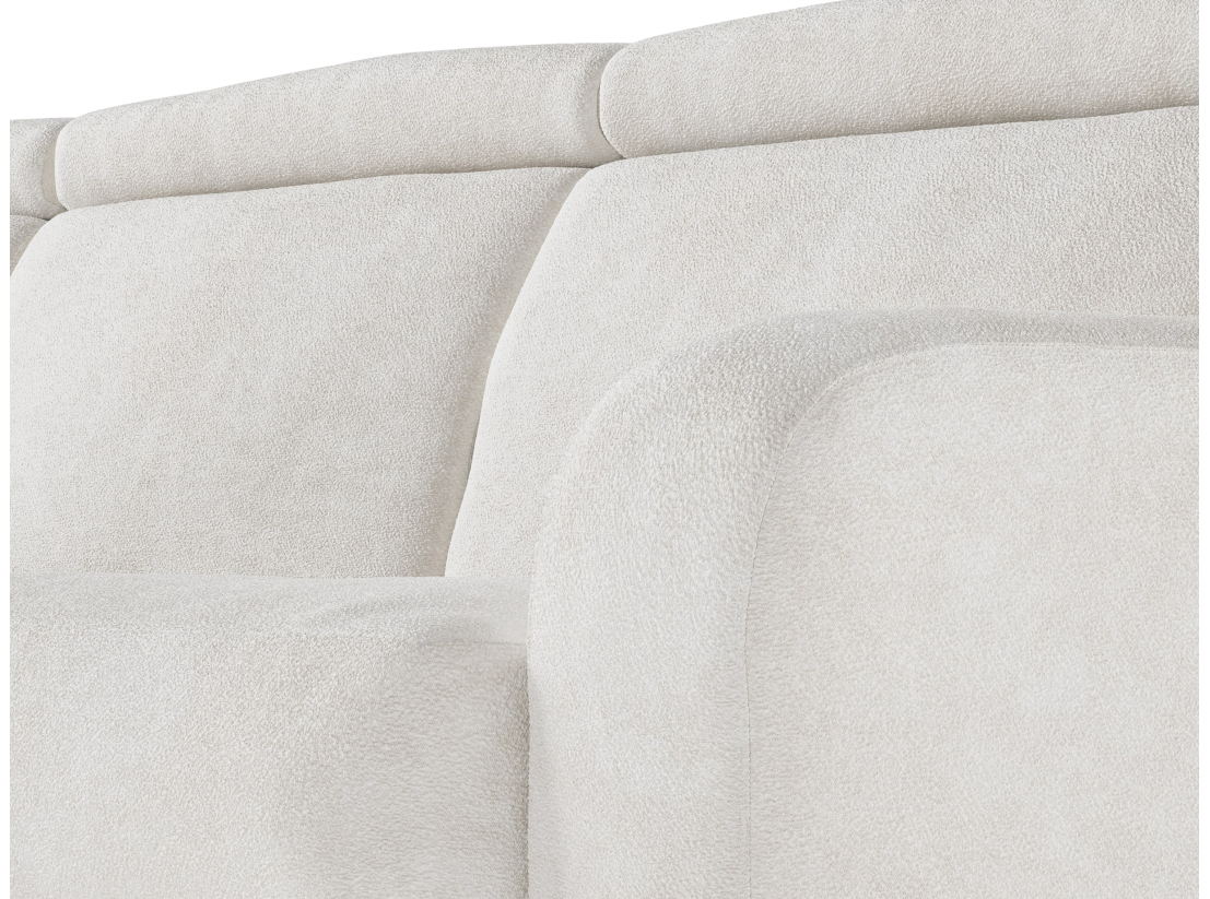 Canapé CAROLE d'angle convertible express 4 places couchage 140x190cm têtières réglables tissu bouclette -épaisseur matelas 13cm