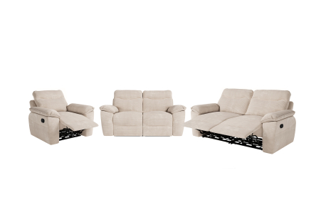 PACK - Canapé de relaxation ROSS manuel 3 et 2 places et fauteuil en velours côtelé