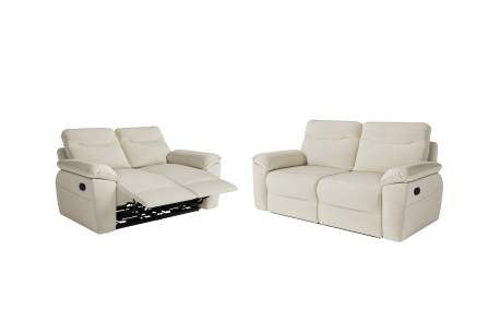 PACK - Canapé de relaxation ROSS manuel 2 et 3 places en tissu Easy Clean antitache