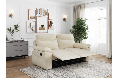 PACK - Canapé de relaxation ROSS manuel 2 et 3 places en tissu Easy Clean antitache