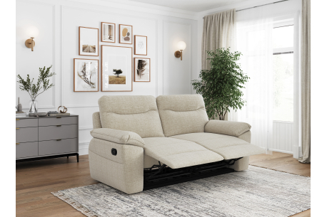 PACK - Canapé de relaxation ROSS manuel 2 et 3 places en tissu texturé 3D