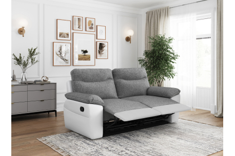 PACK - Canapé de relaxation ROSS manuel 2 et 3 places en tissu et simili