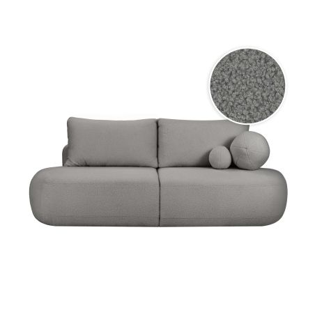 FABIO - Canapé convertible droit 4 places en tissu bouclettes