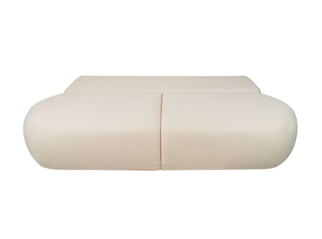 FABIO - Canapé convertible droit 4 places en tissu bouclettes