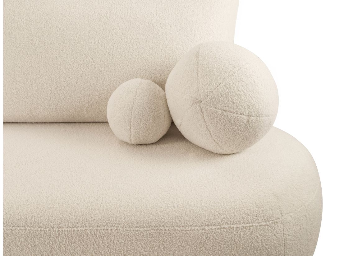 FABIO - Canapé convertible droit 4 places en tissu bouclettes
