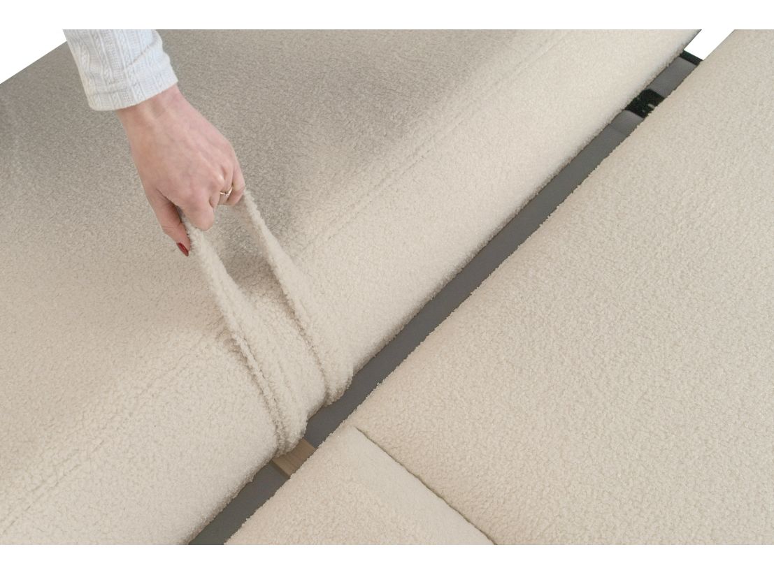 FABIO - Canapé convertible droit 4 places en tissu bouclettes