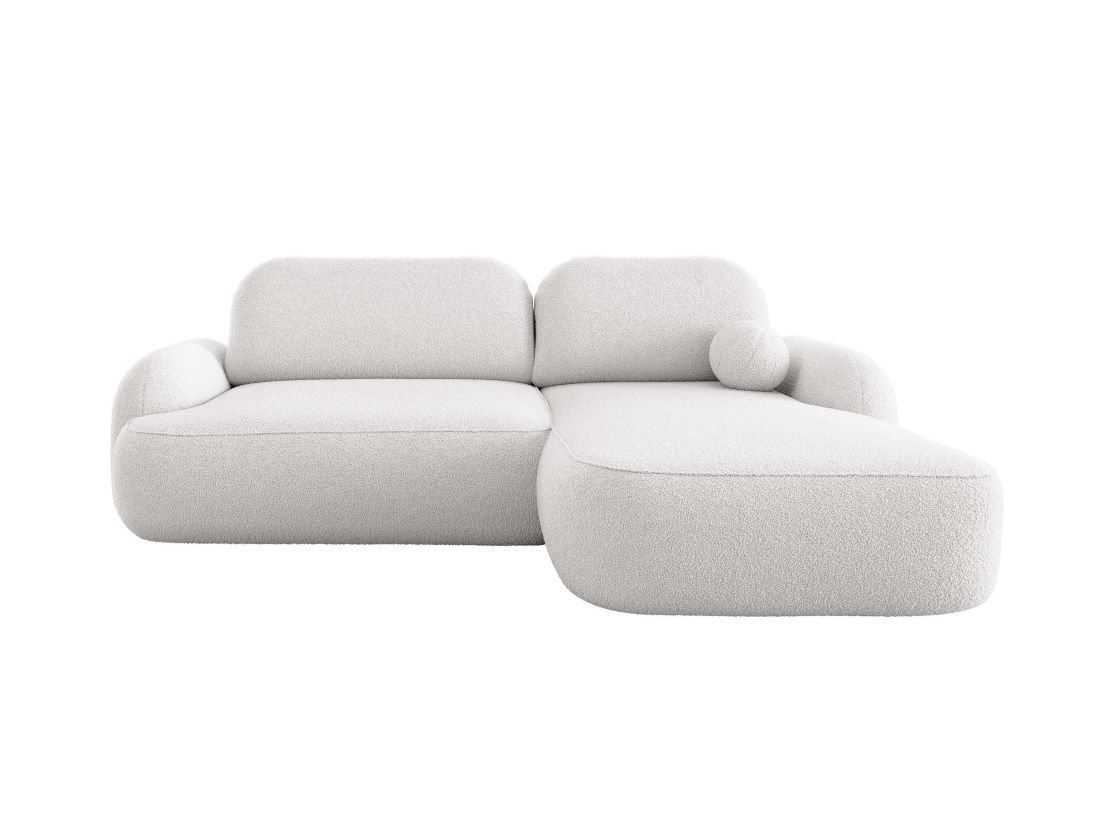 Canapé d'angle convertible MILLY 4 places avec coffre en tissu bouclette