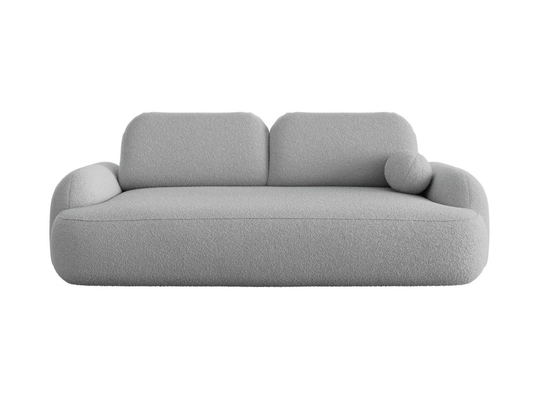 Canapé convertible MILLY 3 places avec coffre en tissu bouclette