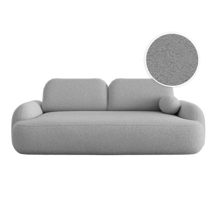 Canapé convertible MILLY 3 places avec coffre en tissu bouclette
